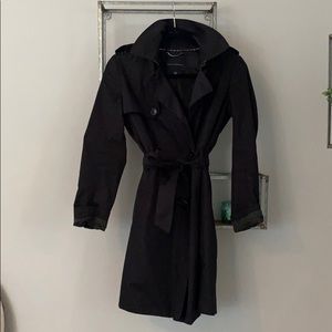 Black Double Breasted Trench Coat